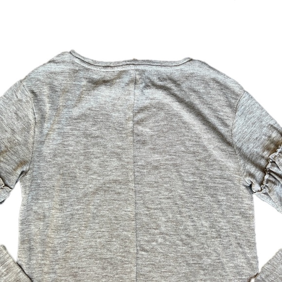 Philosophy ruffle sleeve round Neck sweater top size small heather gray - Picture 5 of 10